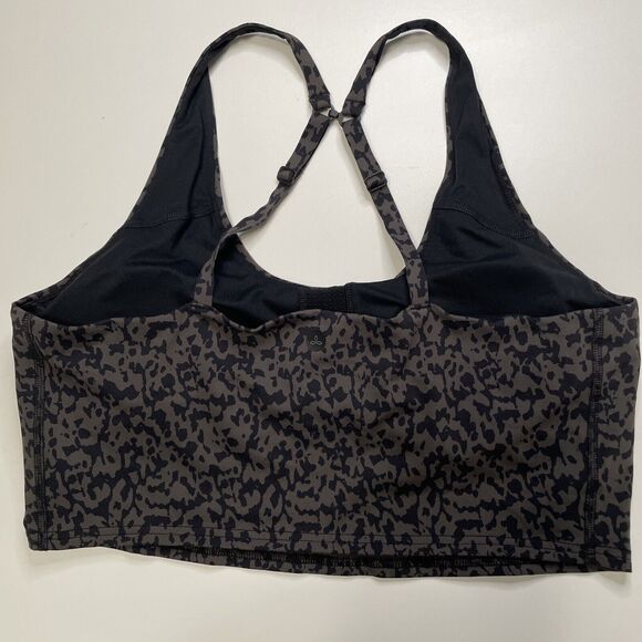 Prana Crop Top Sports Bra Adjustable UPF 50+ Chakara Dark Iron Wild XL NWT - Picture 5 of 12